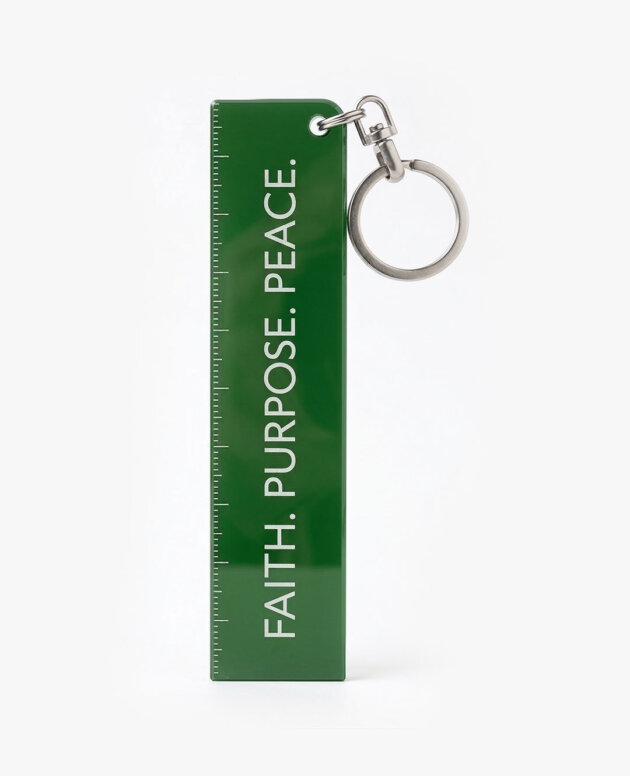 Faith Purpose Peaece Gantungan Kunci Islami Penggaris Mini 10 cm Bahan Akrilik Transparan