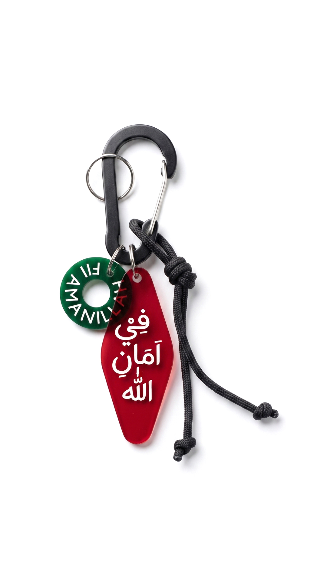 Fii Amanillah Gantungan Kunci Karabiner Islami Brlah Ketupat dan Bulat Bahan Akrilik Transparan Bisa Custom