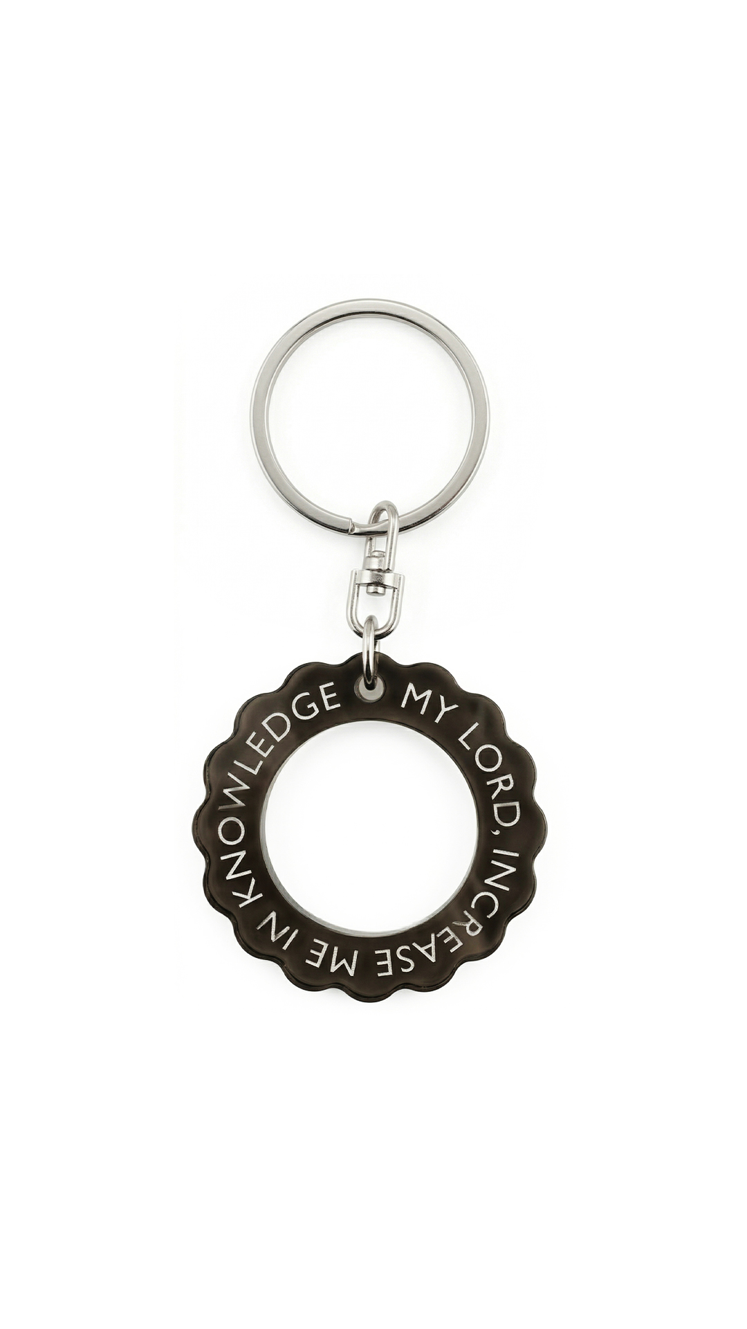 My Lord Increase Me in Knowledge Gantungan Kunci Hitam Transparan